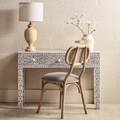 Fusion Bone Inlay Desk with 3 Drawers