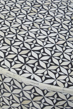 Fusion Round Bone Inlay Coffee Table With Gold Base