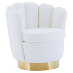 Biarritz Off White Boucle Scalloped Swivel Chair