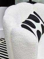 Biarritz Off White Boucle Scalloped Swivel Chair