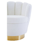 Biarritz Off White Boucle Scalloped Swivel Chair