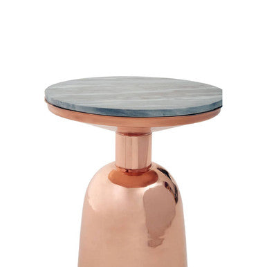 Amira Black Marble Top Copper Base Side Table