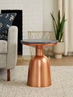 Amira Black Marble Top Copper Base Side Table