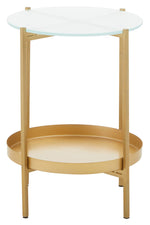 Pali Two Tier Glass And Iron Side Table