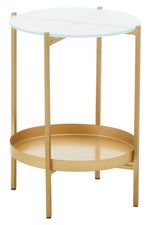 Pali Two Tier Glass And Iron Side Table