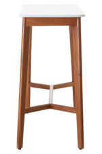 Myan Acacia Wood and White Marble Console Table