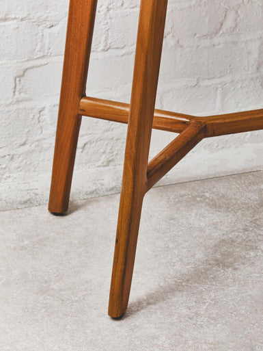 Myan Acacia Wood and White Marble Console Table