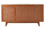 Myan 3 Drawer Acacia Wood White Marble Sideboard