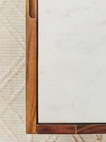 Myan 3 Drawer Acacia Wood White Marble Sideboard