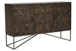 Solana Grey Washed Carved Mango Wood Sideboard