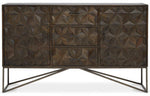 Solana Grey Washed Carved Mango Wood Sideboard
