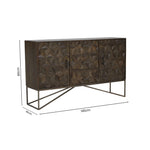 Solana Grey Washed Carved Mango Wood Sideboard