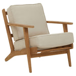 Hector Natural Linen and Oak Wood Armchair