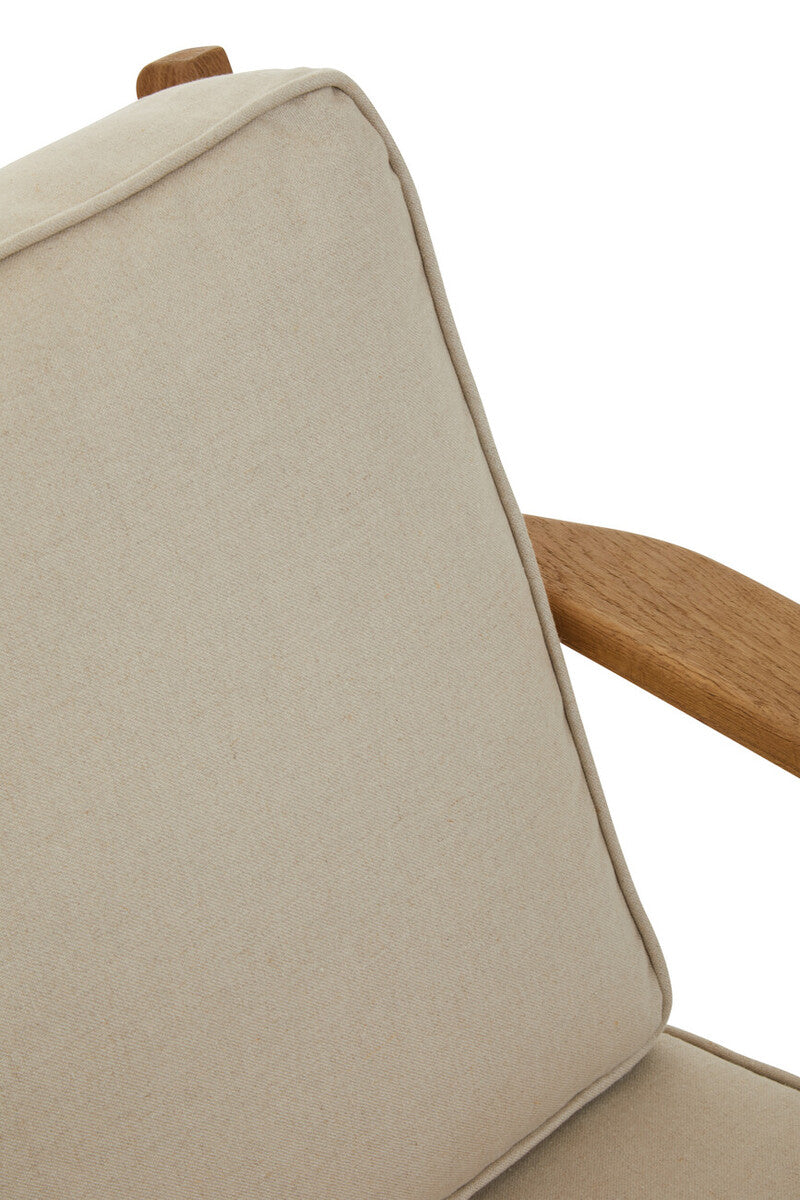 Hector Natural Linen and Oak Wood Armchair