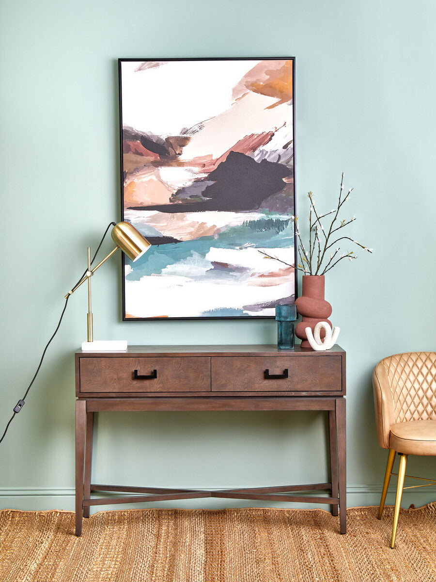 Dimaro Antique Grey Two Drawer Console Table