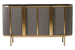Dervio Grey Four Door Sideboard With Black Marble Top