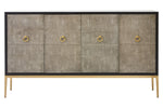 Deruta Grey Shagreen Effect 4 Door Sideboard