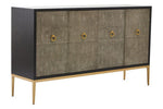 Deruta Grey Shagreen Effect 4 Door Sideboard
