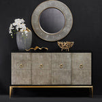 Deruta Grey Shagreen Effect 4 Door Sideboard