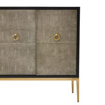 Deruta Grey Shagreen Effect 4 Door Sideboard