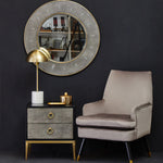 Deruta Two Drawer Grey Shagreen Effect Side Table