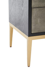 Deruta Two Drawer Grey Shagreen Effect Side Table