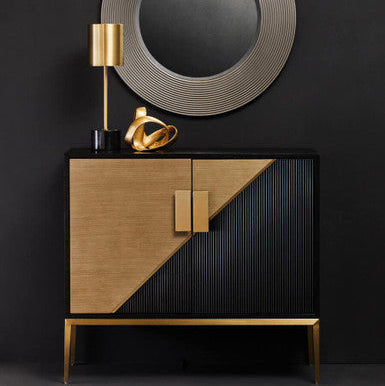 Davoli Black and Gold Two Door Sideboard