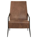 Hoxton Brown Leather Lounge Chair With Reclined Profile