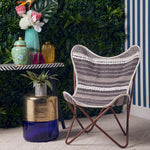 Cefena Grey And White Butterfly Chair