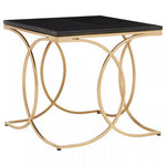 Kia Black Marble and Gold Side Table