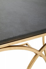 Kia Black Marble and Gold Side Table