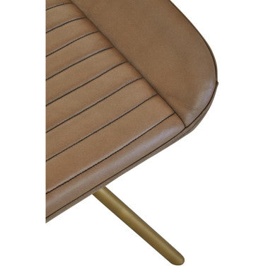 Buffalo Grey Leather Footstool