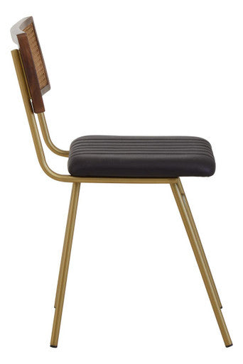 Buffalo Black Leather Dining Chair