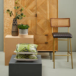 Buffalo Black Leather Bar Chair