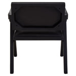 Buffalo Black Leather Chair With Wood Frame