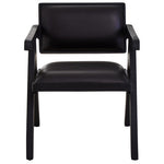 Buffalo Black Leather Chair With Wood Frame