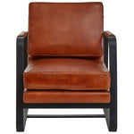 Buffalo Brown Leather Armchair With Black Iron Frame