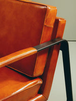 Buffalo Brown Leather Armchair With Black Iron Frame