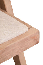 Cebu Ivory Fabric and Grey Wash Beech Wood Dining Chair