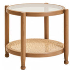 Cebu Natural Cane and Grey Wash Elm Wood Side Table