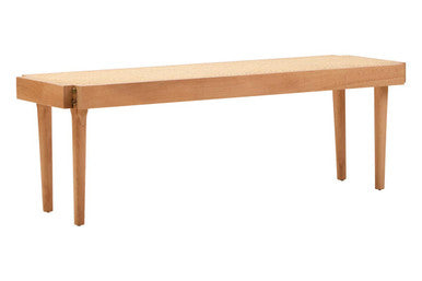 Cebu Natural Cane and Beech Wood Bench