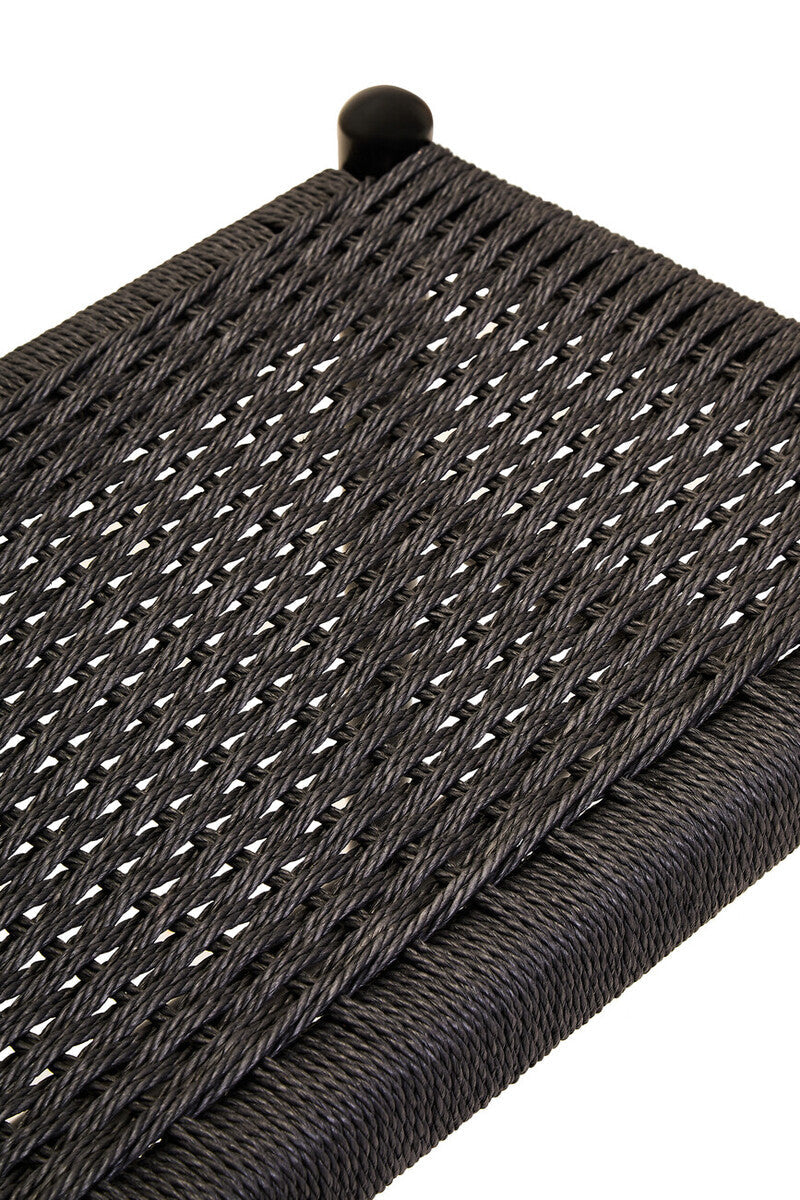 Cebu Black Rope and Elm Wood Bench