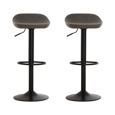 Dalston Set Of Two Ash Faux Leather Bar Stools