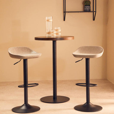 Dalston Set Of Two Ash Faux Leather Bar Stools