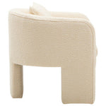 Ozzero Ivory Boucle Curved Armchair