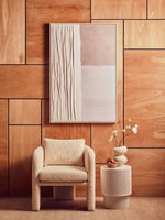 Ozzero Ivory Boucle Curved Armchair