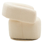 Oliveto Ivory Boucle Curved Swivel Armchair