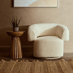 Oliveto Ivory Boucle Curved Swivel Armchair