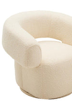 Oliveto Ivory Boucle Curved Swivel Armchair