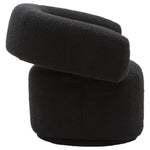 Oliveto Black Boucle Curved Swivel Armchair